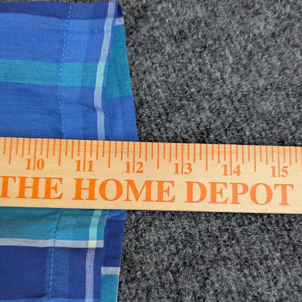 VTG‎ Levis Colorgraphs Mens XL Blue Teal Plaid Short Sleeve Button Down Shirt